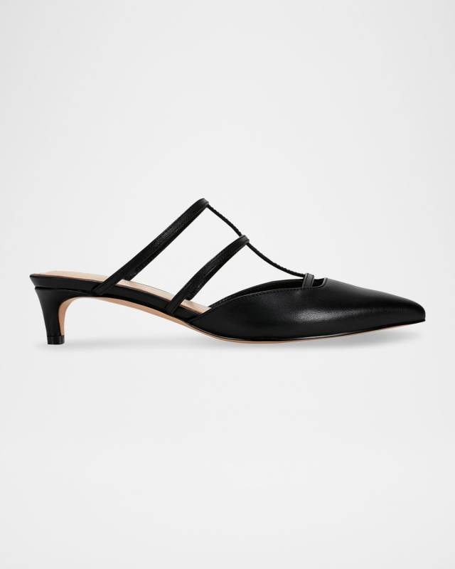 Kodie Leathe T-Strap Mule Pumps